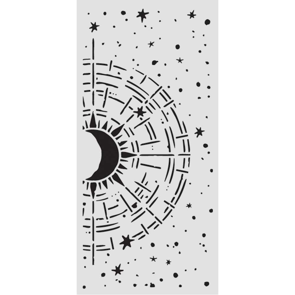 Stamperia Secret Diary Thick Stencil 12x25cm Cosmic Compass