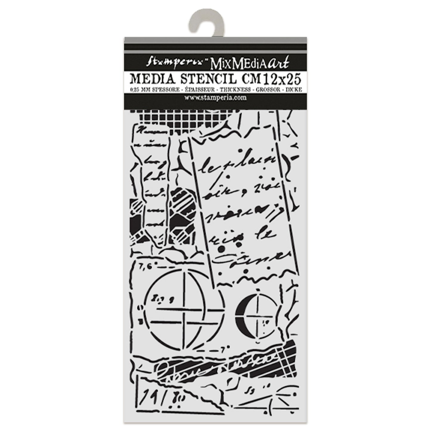 Stamperia A New Beginning Thick Stencil 12x25cm Notes
