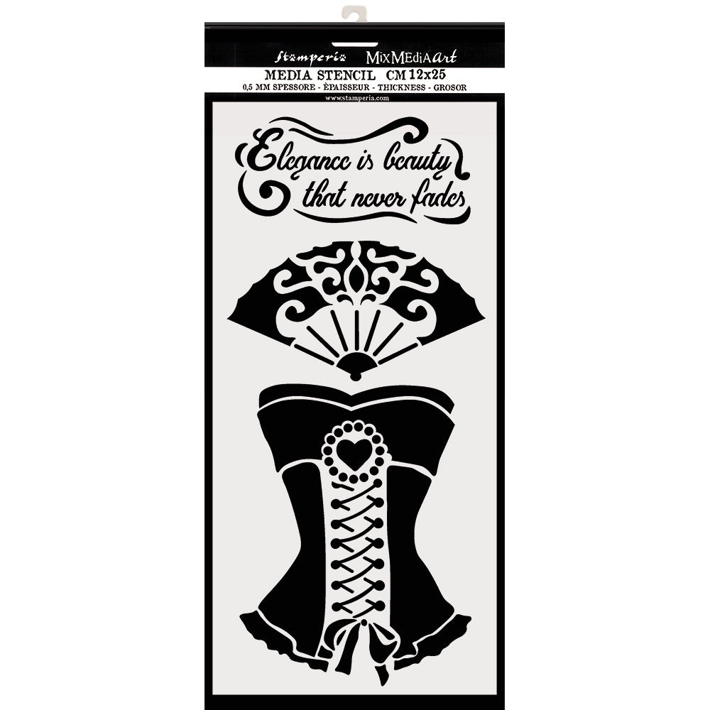 Stamperia 12 x 25cm Thick Stencil Corset