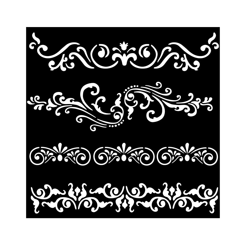 Stamperia 18 x 18cm Thick Stencil Around The World Borders