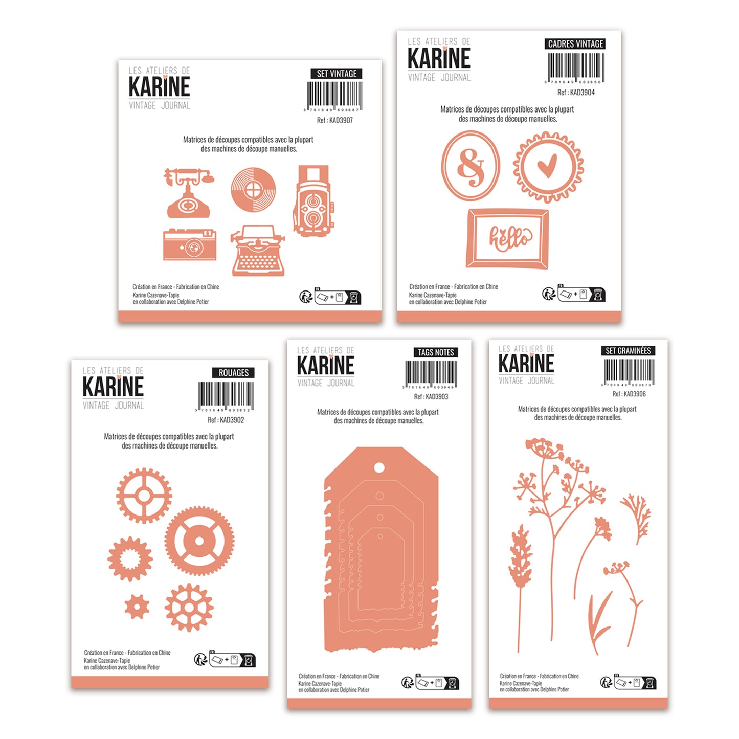 Les Ateliers De Karine Vintage Journal Die Bundle