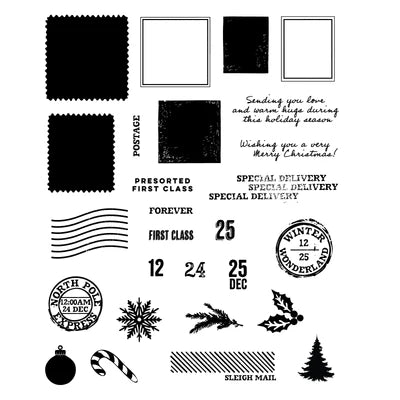 Sizzix Clear Stamps Set 27PK w/11PK Framelits Special Delivery by 49 and Market