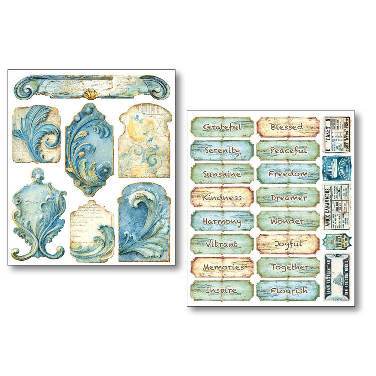 Ciao Bella Edge of the Ocean Mixed Media Stickers (10pcs)