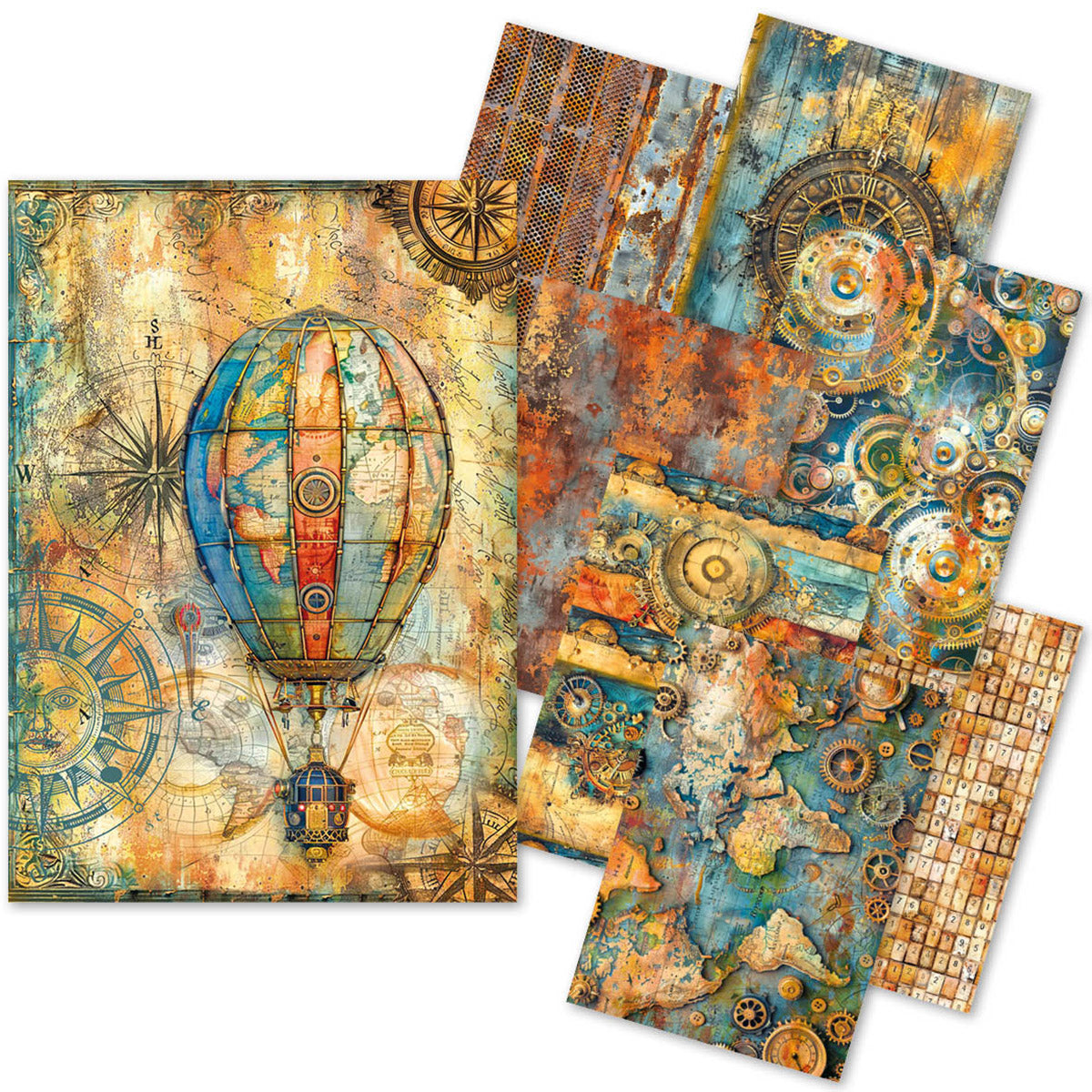 Ciao Bella Craftmix Mixed A5 Paper Pack Past Time (8pcs)