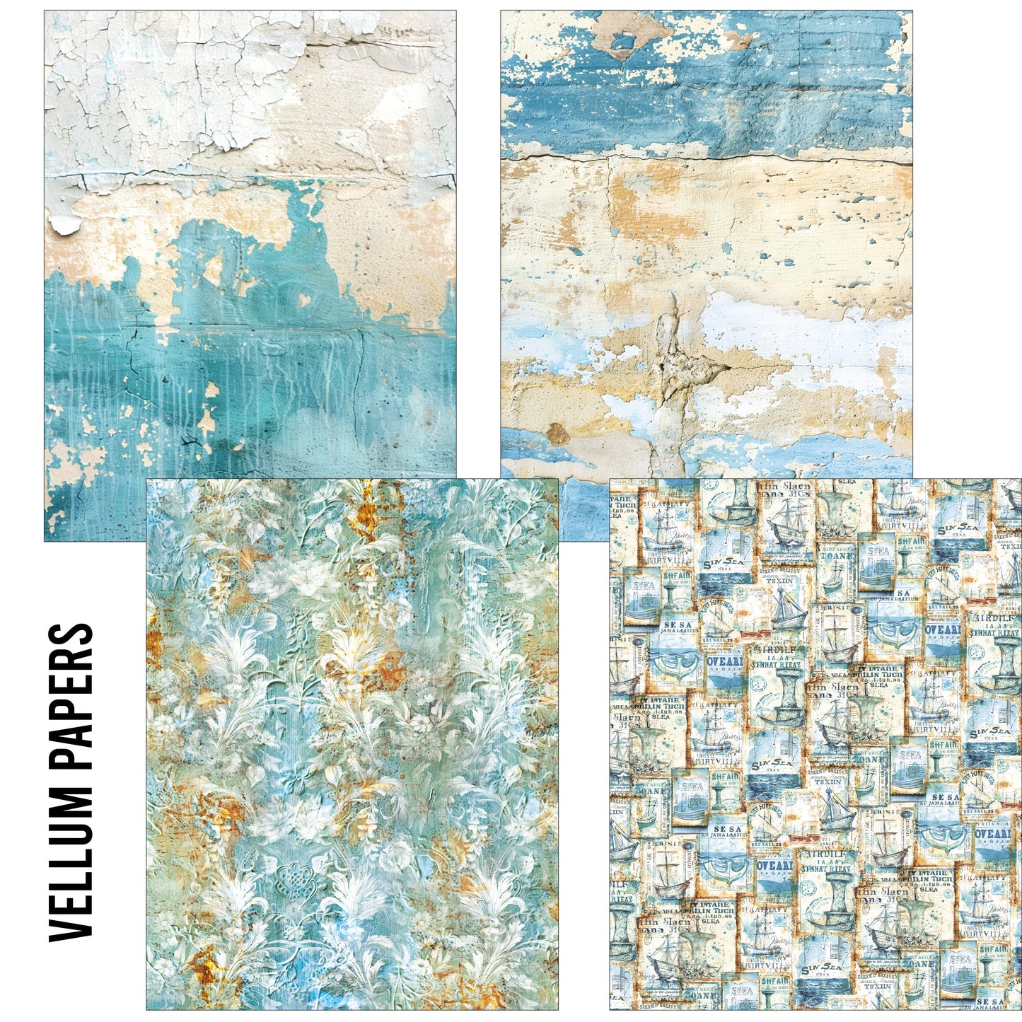 Ciao Bella Edge of the Ocean Craftmix Mixed A5 Paper Pack (8pcs)