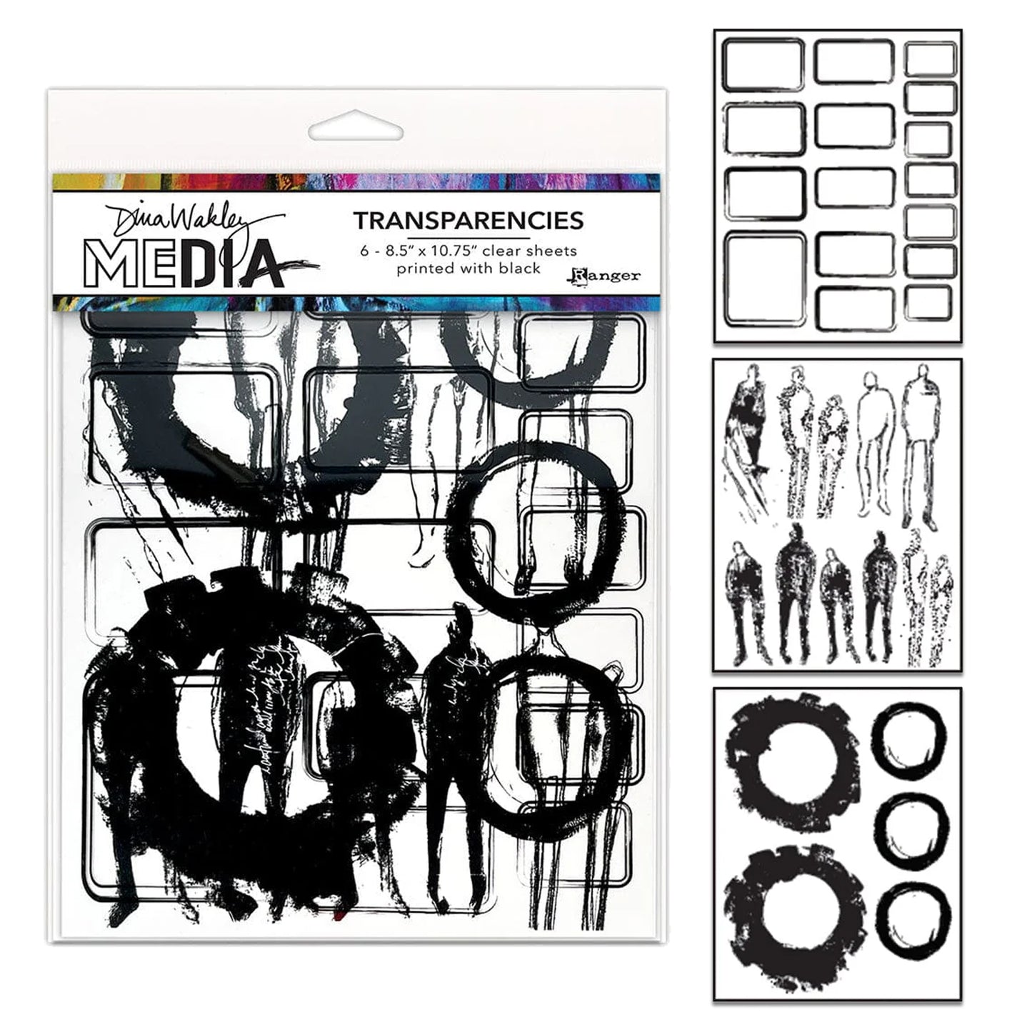Ranger Dina Wakley MEdia Transparencies Frames & Figures Set 1 (6pcs)