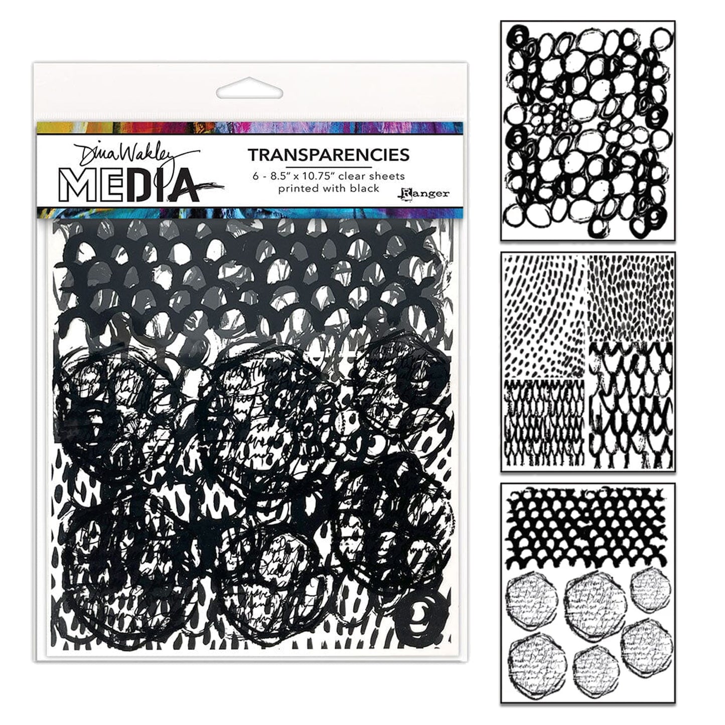 Ranger Dina Wakley MEdia Transparencies Pattern Play Set 1 (6pcs)