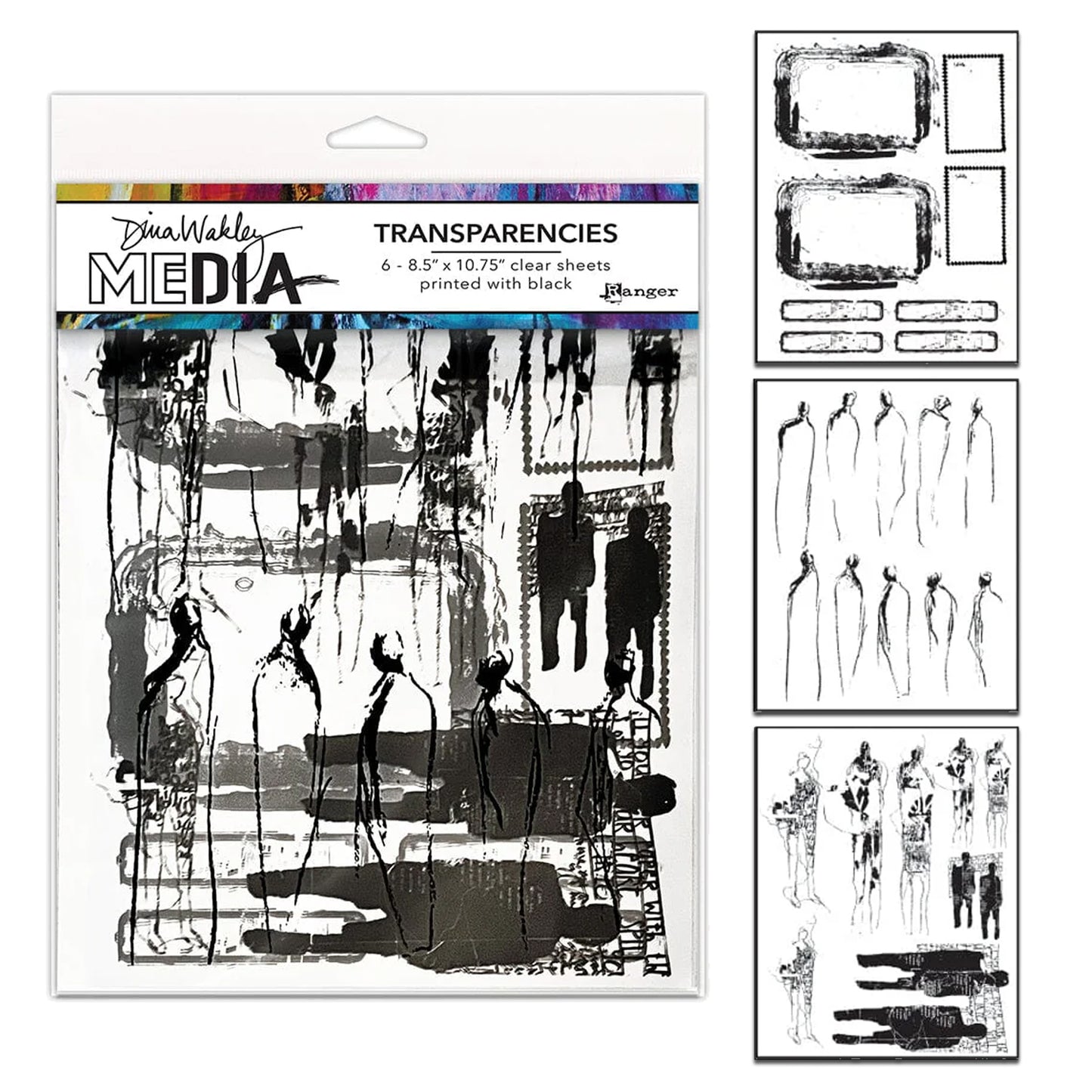 Ranger Dina Wakley MEdia Transparencies Frames & Figures Set 2 (6pcs)