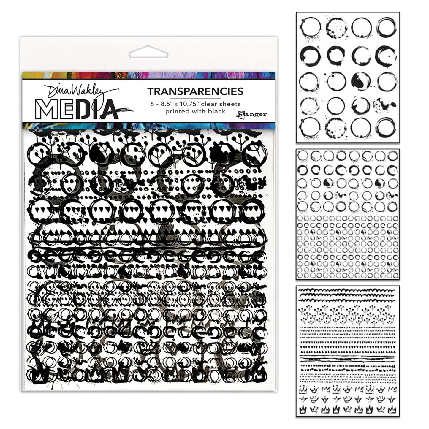 Ranger Dina Wakley MEdia Transparencies Pattern Play Set 2 (6pcs)