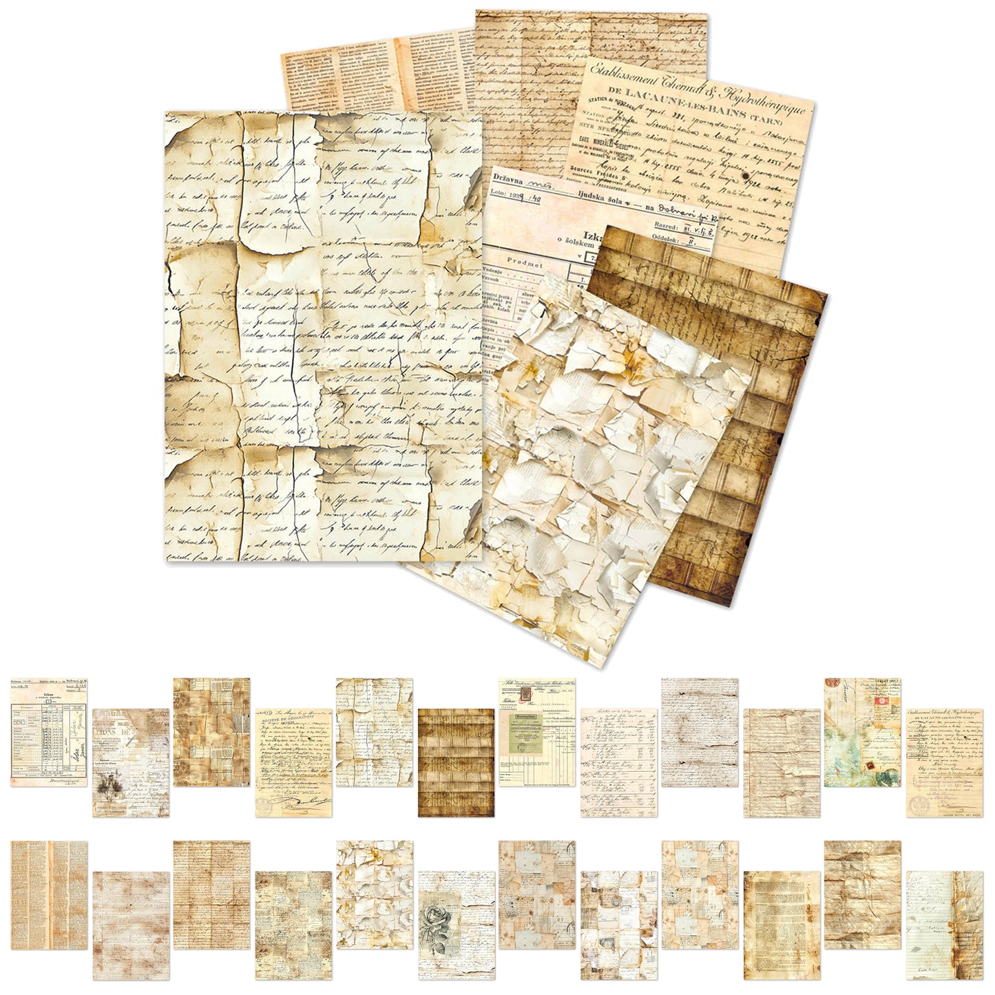 Ciao Bella Tissue Paper Set A5 Vintage Manuscript (24pcs)