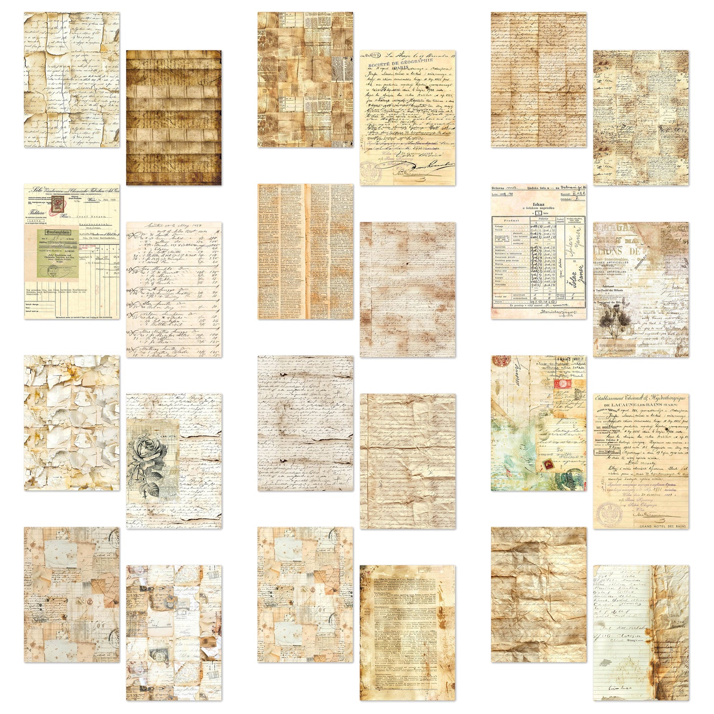 Ciao Bella Tissue Paper Set A5 Vintage Manuscript (24pcs)