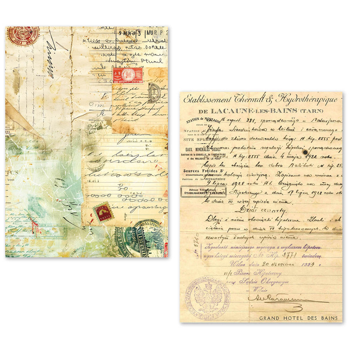 Ciao Bella Tissue Paper Set A5 Vintage Manuscript (24pcs)