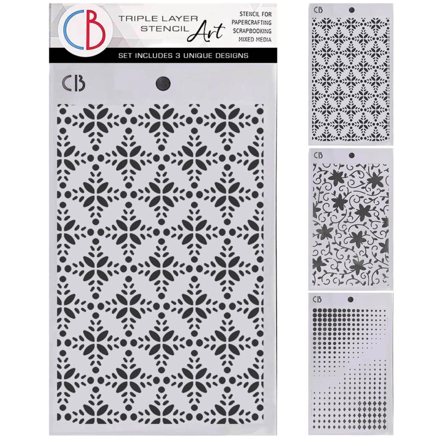 Ciao Bella Winter Season 5x8 Inch Stencil Mix Triple Layer Set