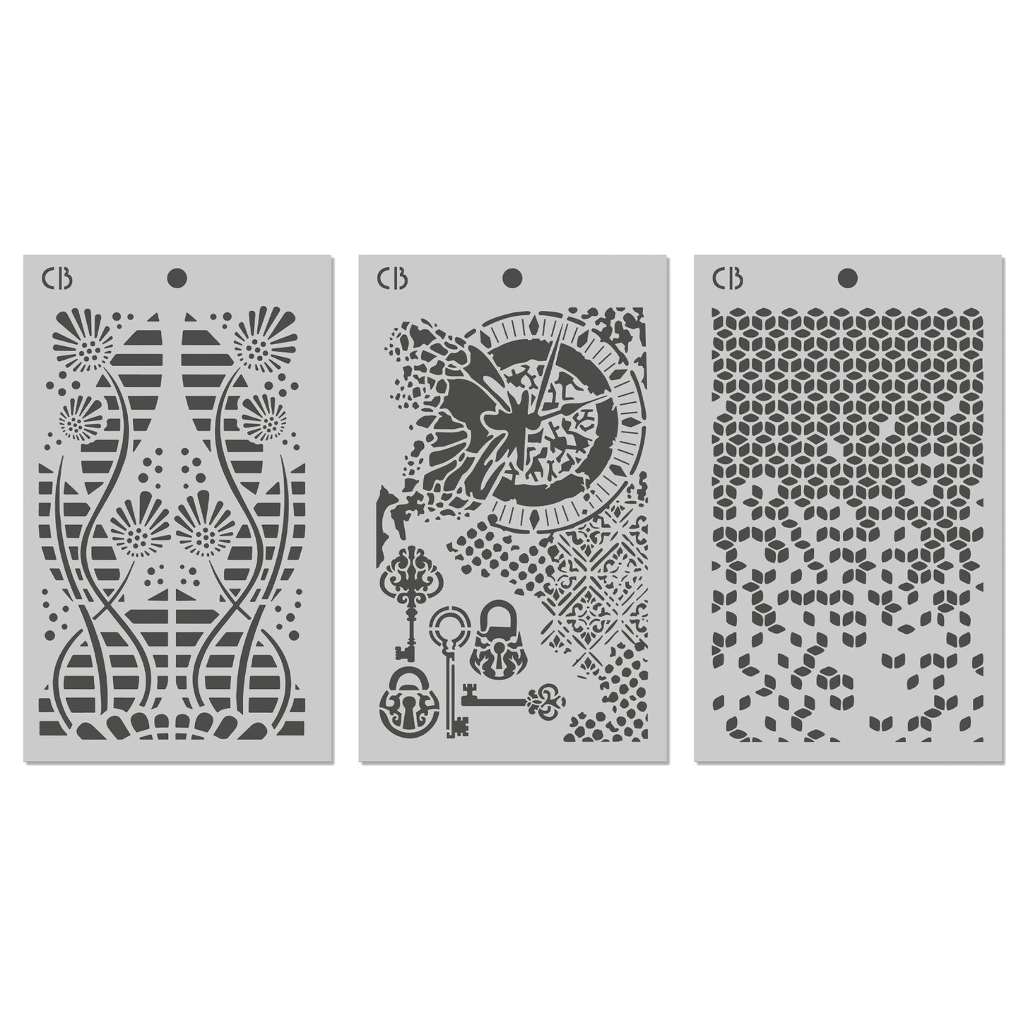 Ciao Bella Fairy Whispers 5x8 Inch Stencil Mix Triple Layer Set