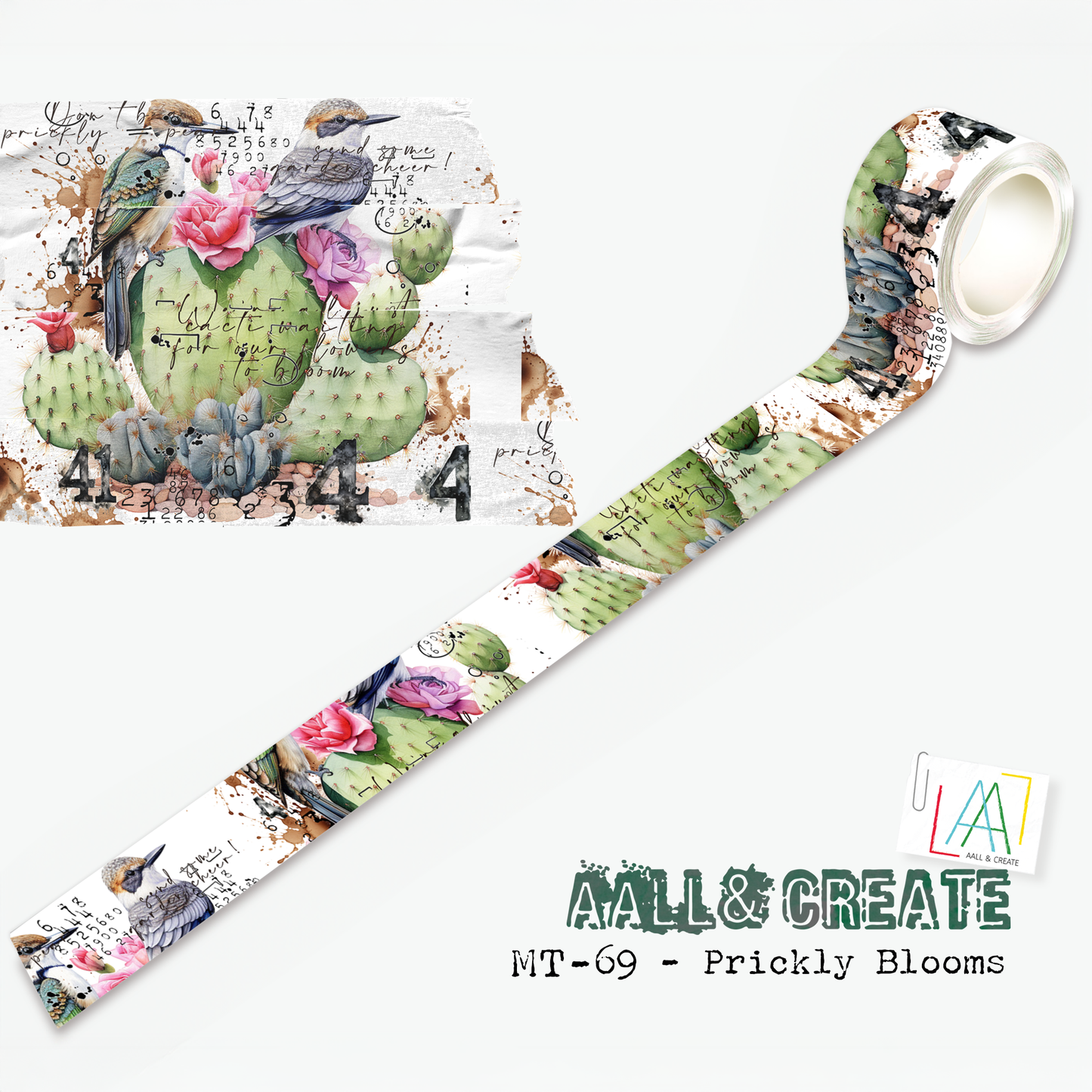 MT-69 - Washi Tape - Prickly Blooms (Layer-It-Up!)