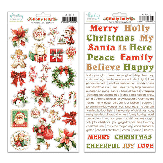 Mintay Holly Jolly 6x12 Inch Paper Sticker Bundle