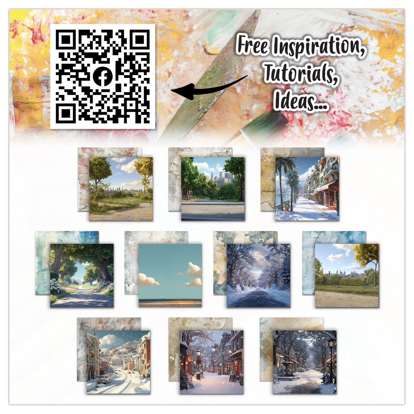 #PA-36 - 6 x 6 (inch) Design Paper - Faded Horizons