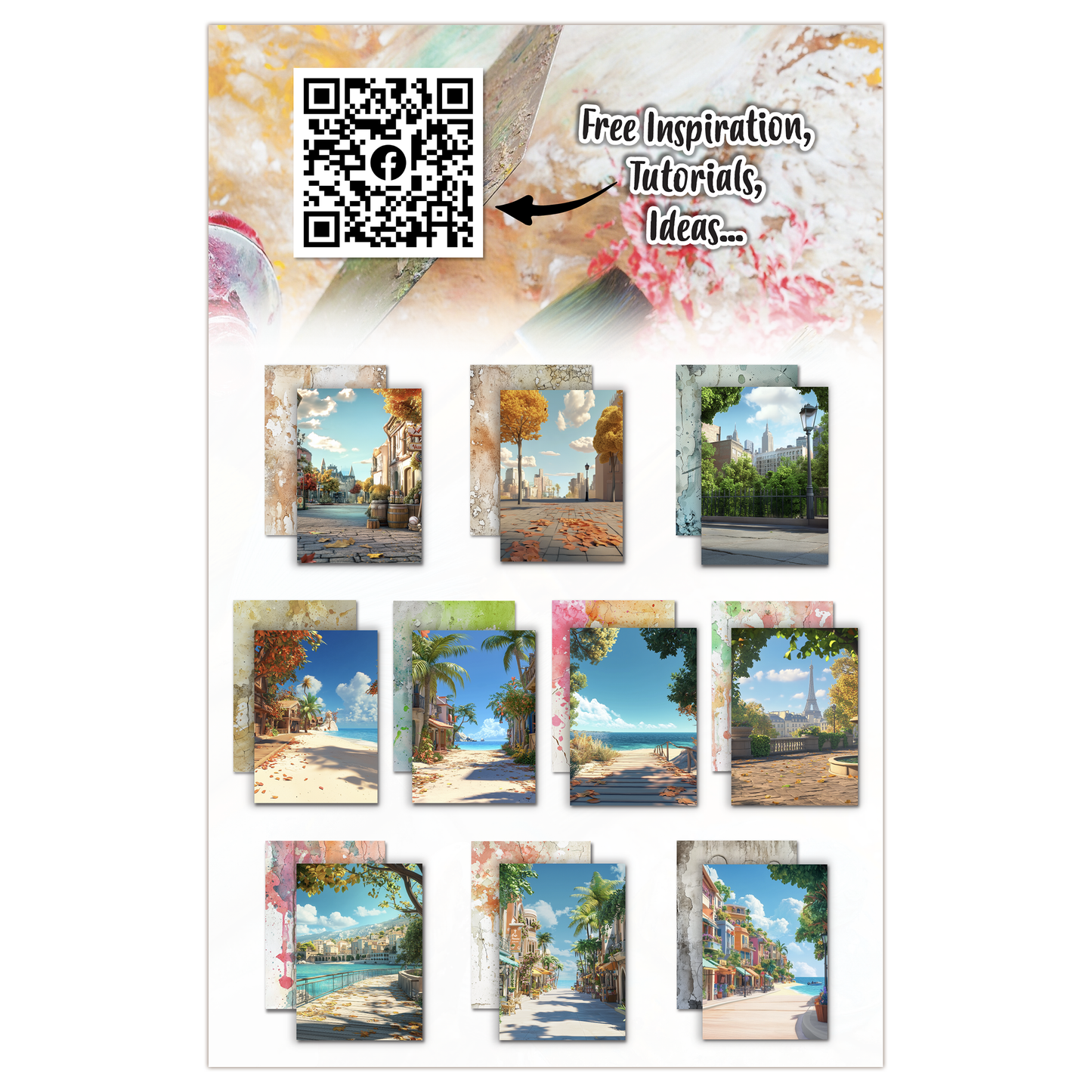 #PA-37 - A5 Design Paper - Sunset Splashes