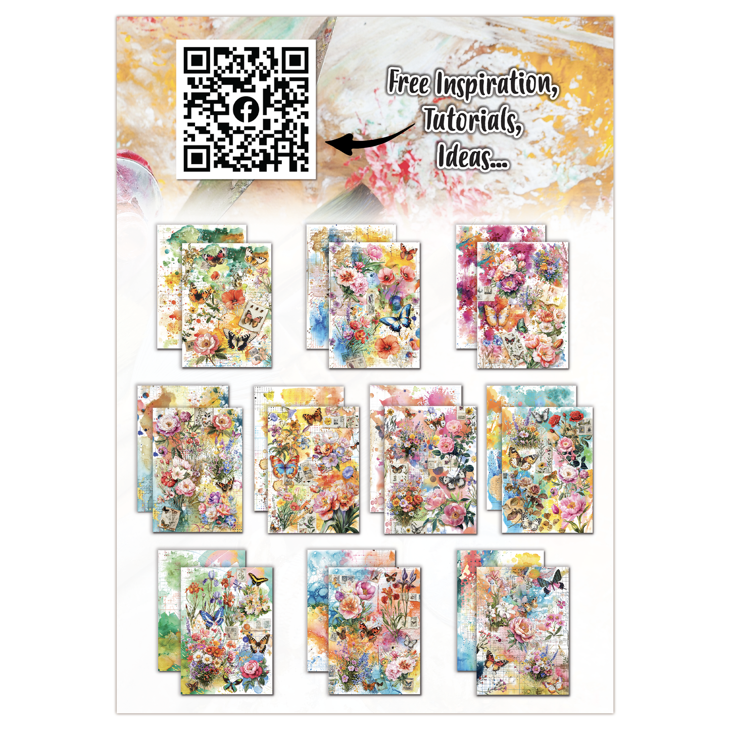 #PA-41 - A5 Design Paper - Colour Me Floral