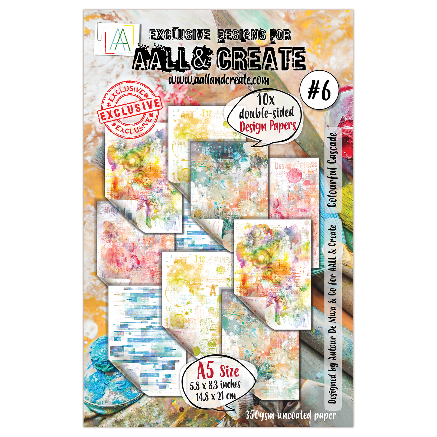 #06 - A5 Design Paper - Colourful Cascade