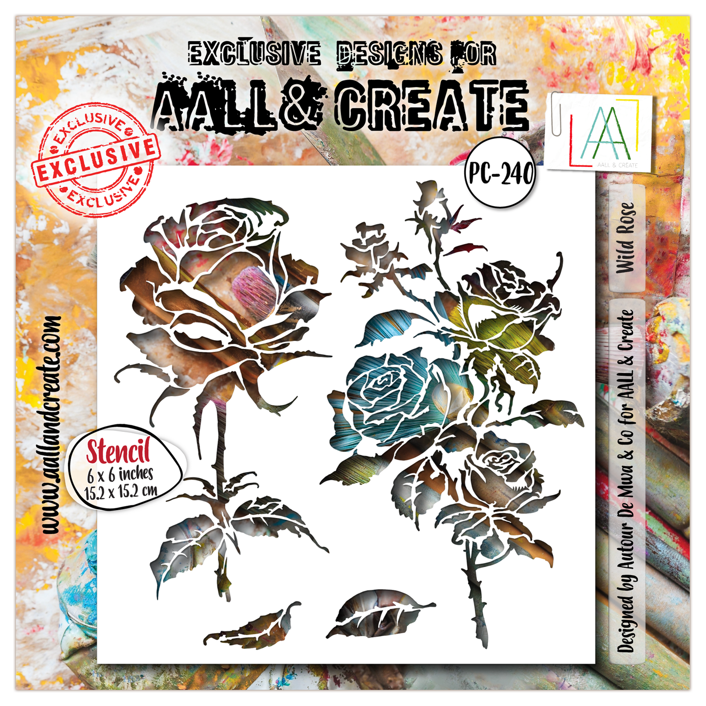 #240 - 6x6 (inch) Stencil - Wild Rose