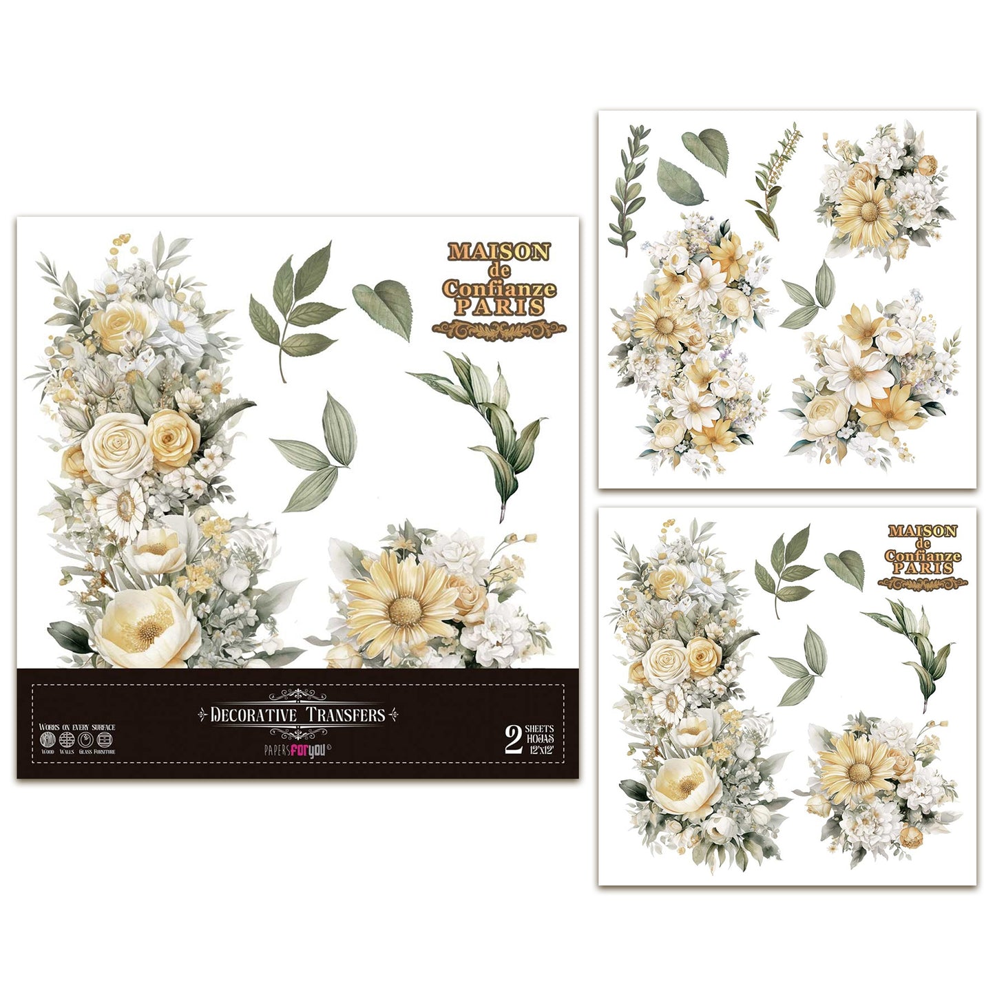 Papers For You Daisies 12x12 Inch Decor Transfers (2pcs)