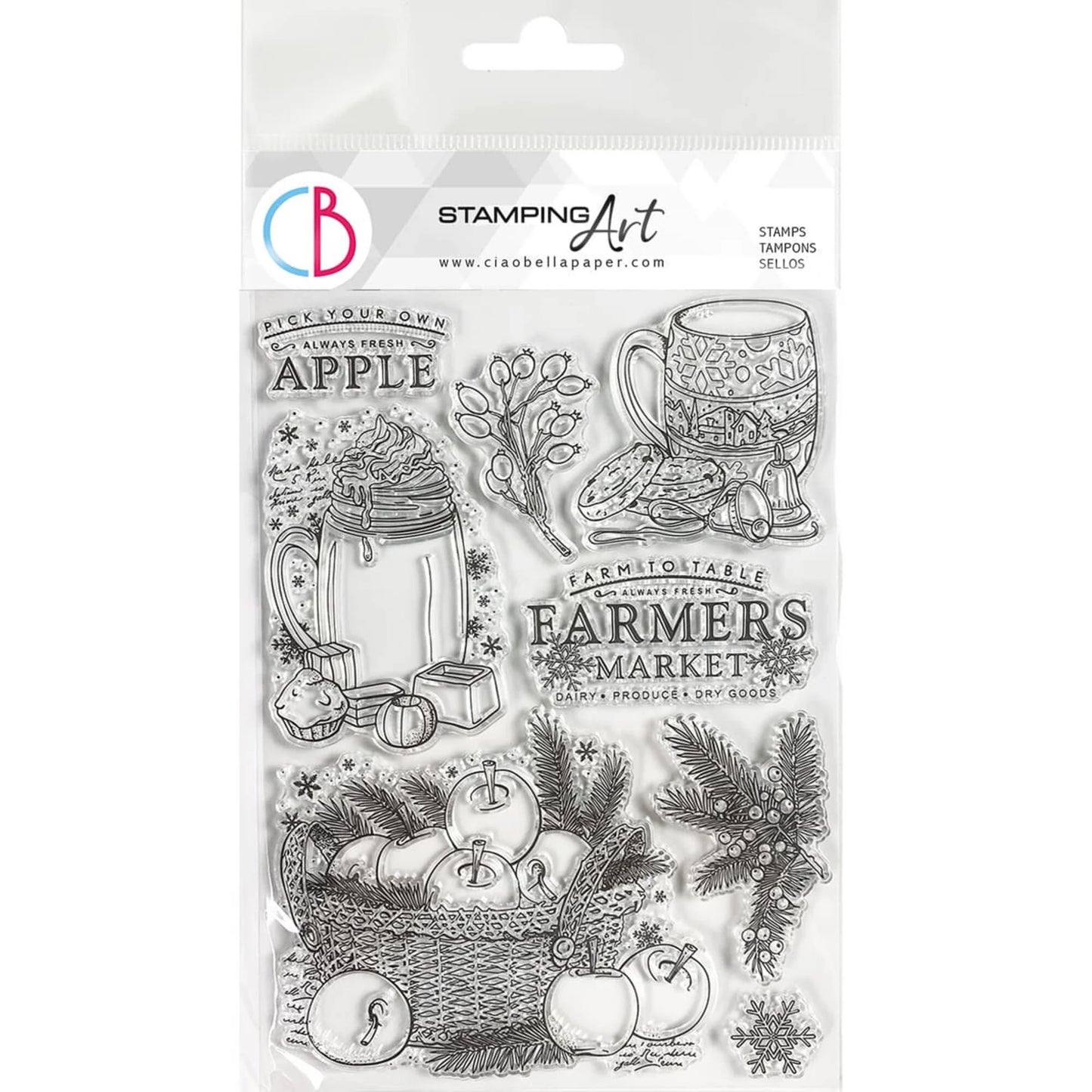 Ciao Bella Toy Shop 6x8 Inch Clear Stamps Pick Your Own Apple