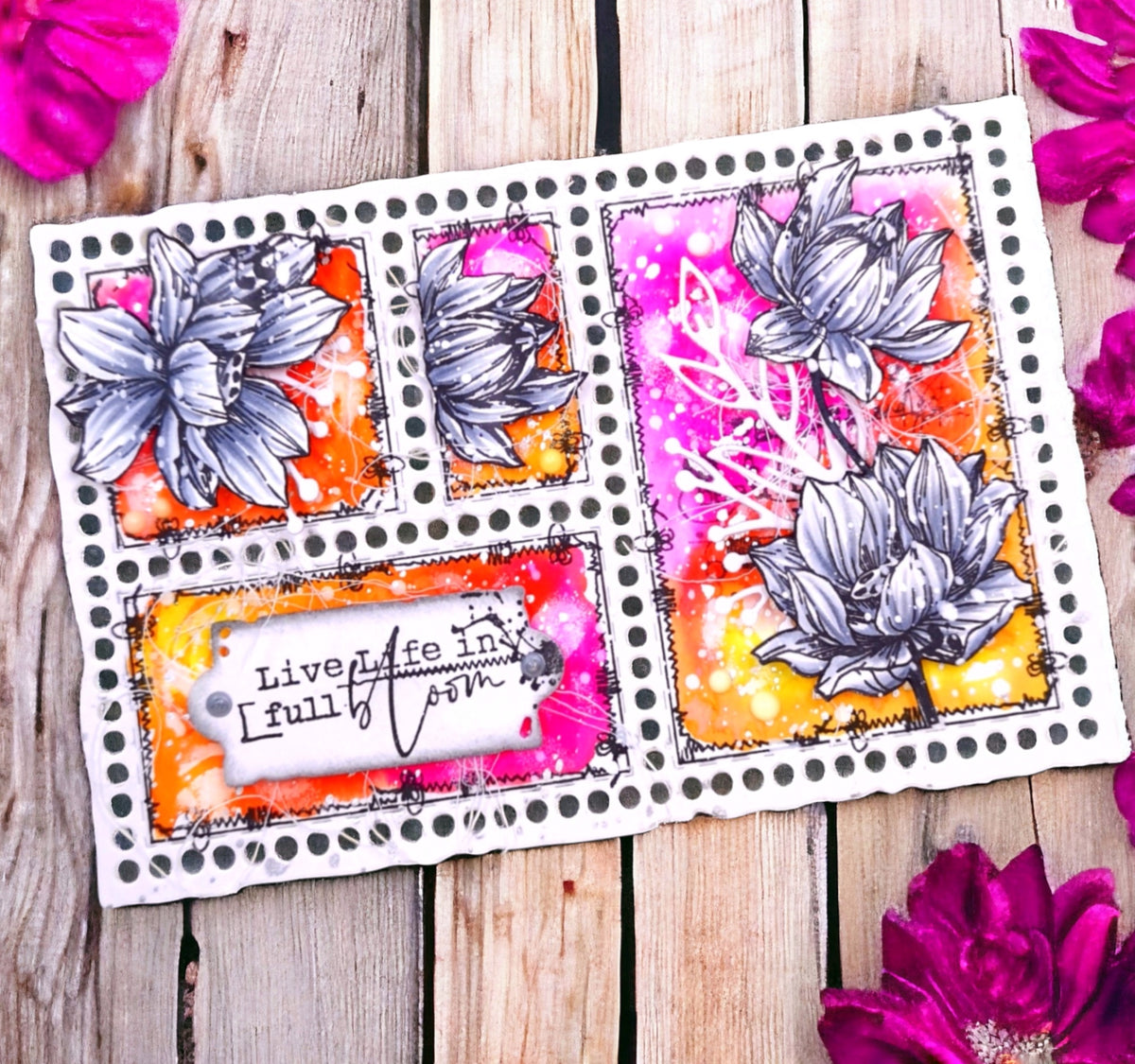 TP-441 - A5 Clear Stamp Set - Lotus Clusters
