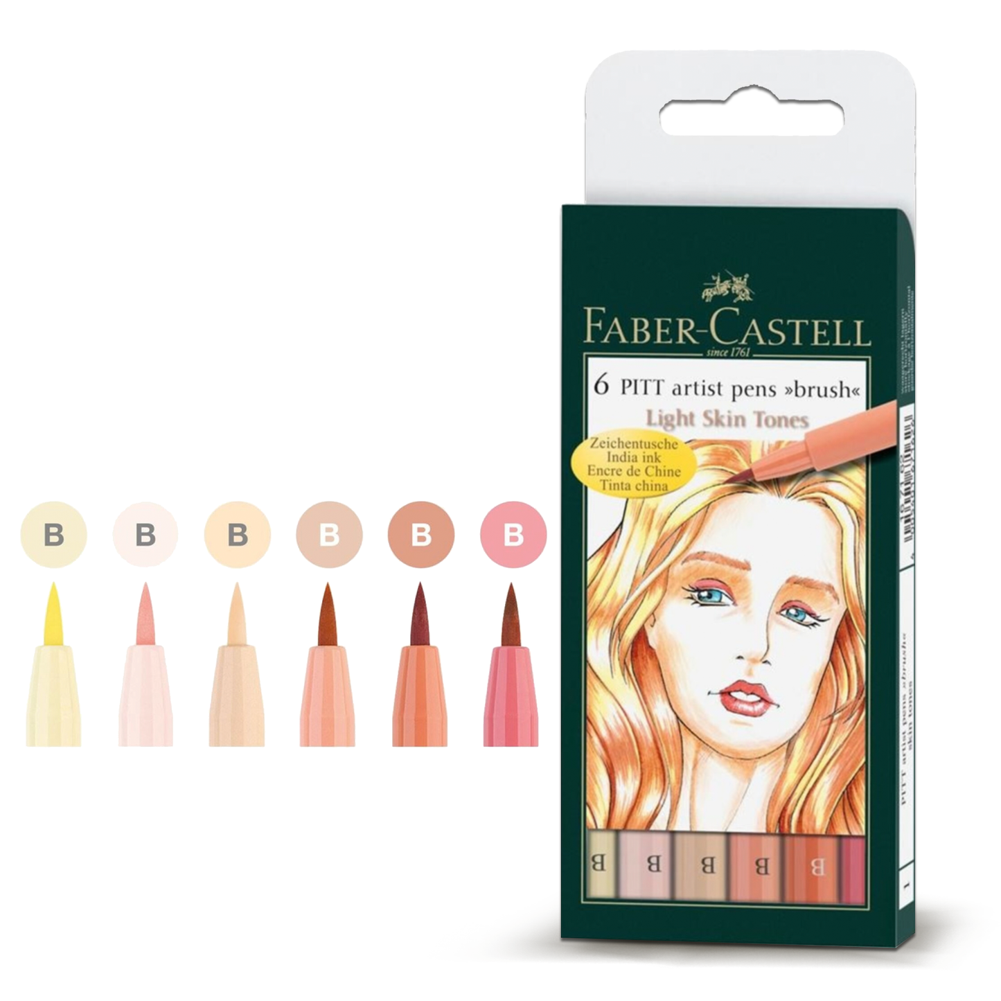 Faber Castell Pitt Artist Pen Brush Light Skin Tones (6pcs)