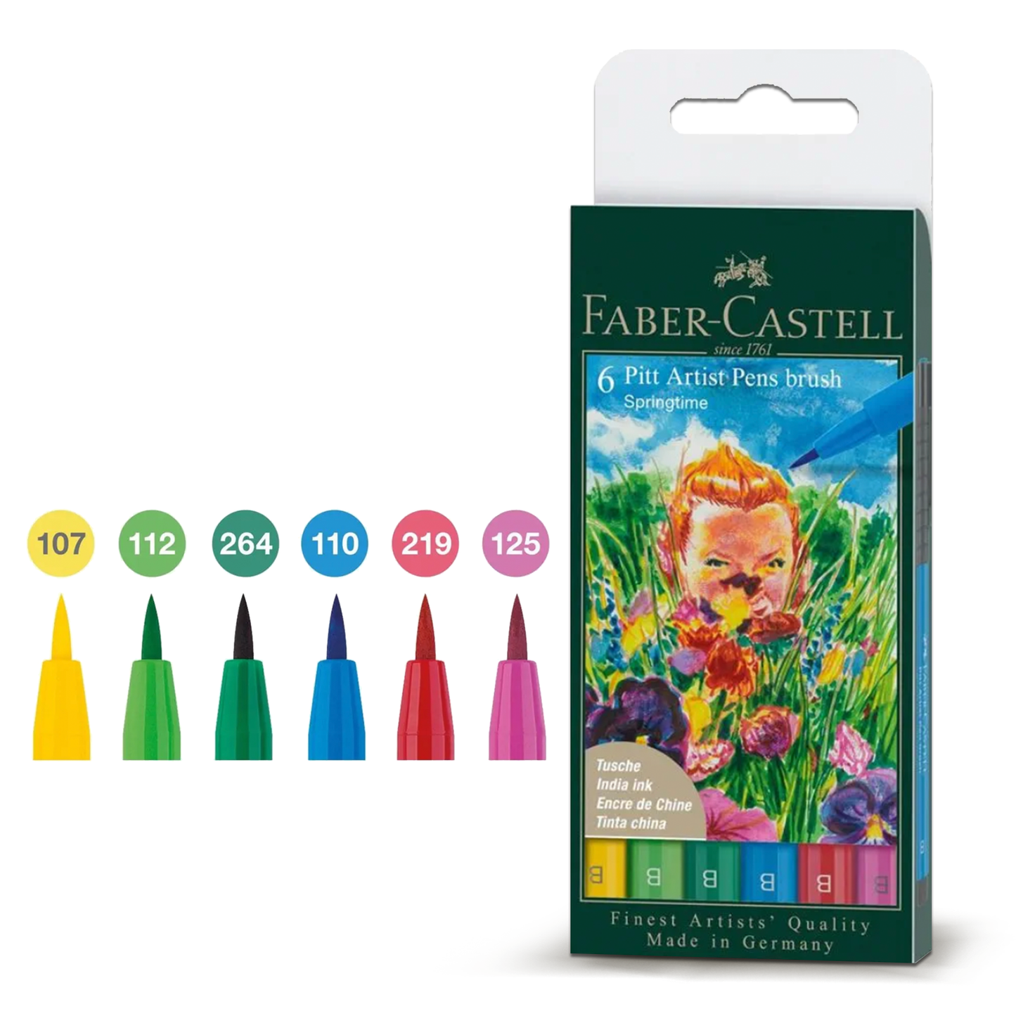 Faber Castell Pitt Artist Pen Brush Springtime (6pcs)