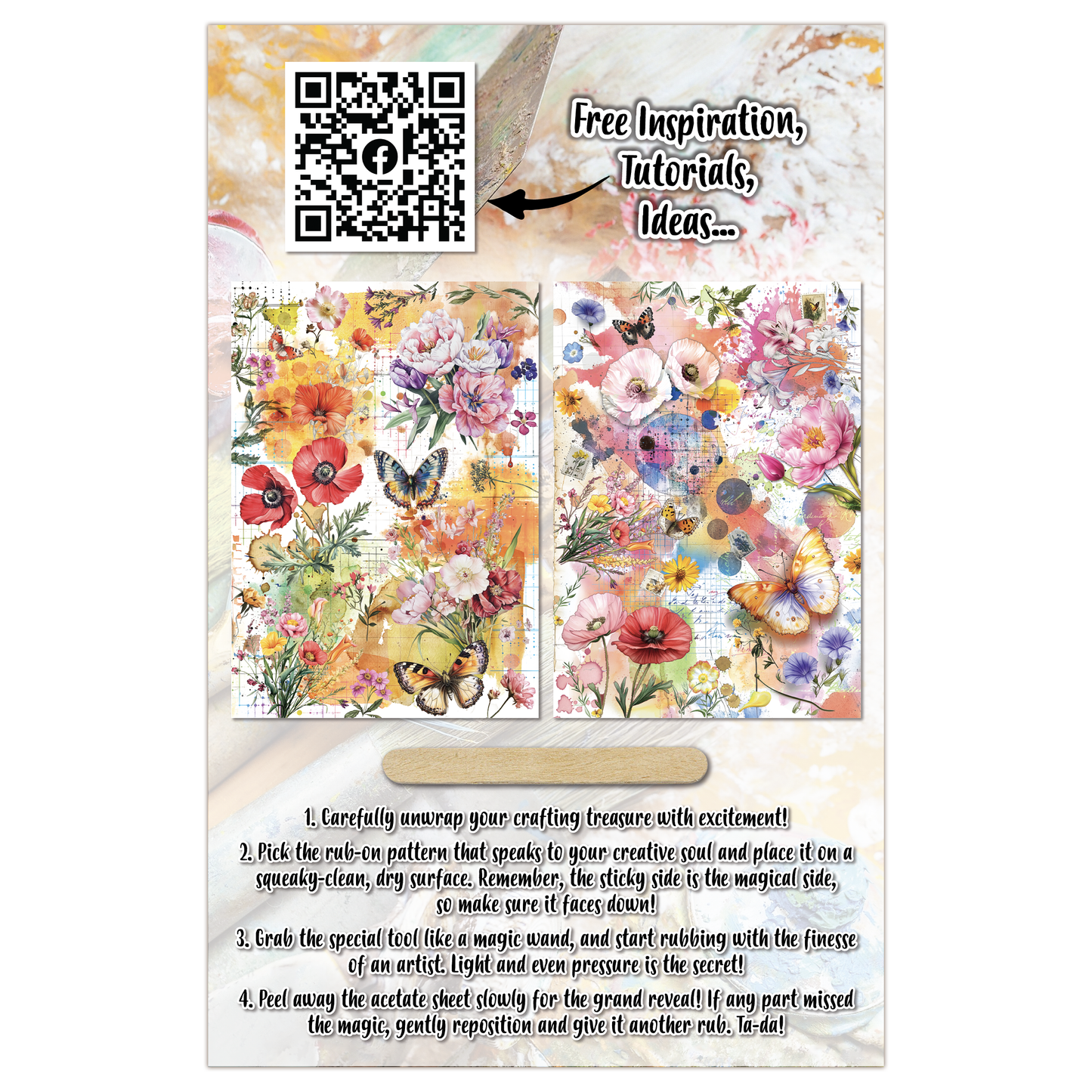 #RO-23 - A5 Rub-Ons - Dancing Poppies