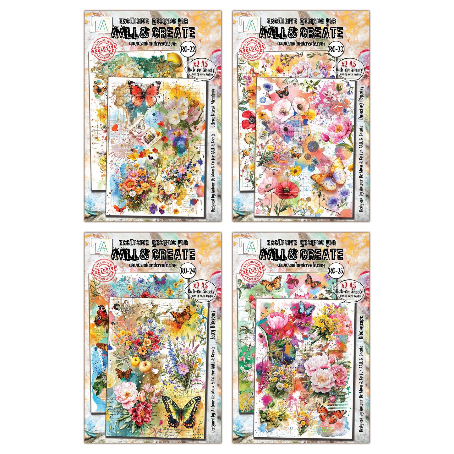 Radiant Florals Rub-On Bundle