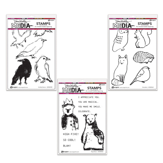 Ranger Dina Wakley MEdia August 2025 Cling Stamp Bundle