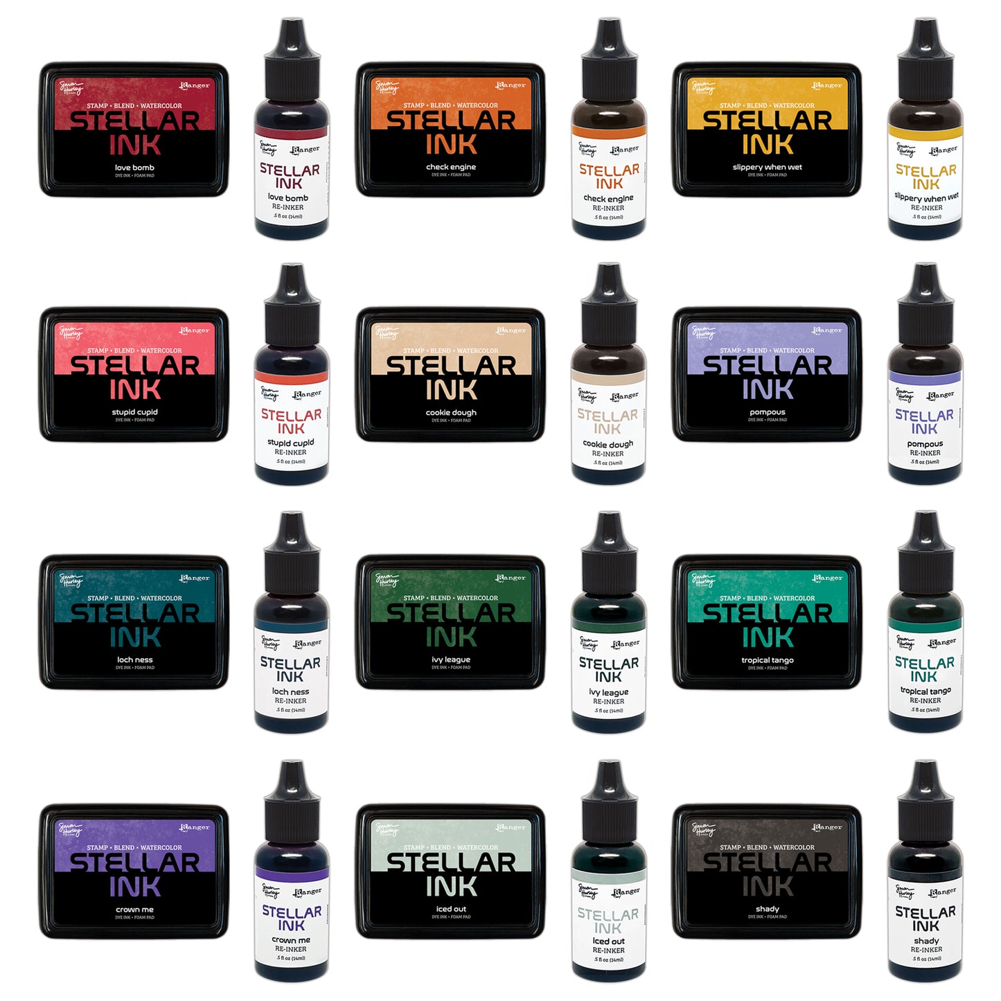 Ranger Simon Hurley create. Stellar Ink Pad & Reinker Complete Collection - Vol 2 - 12 Colours