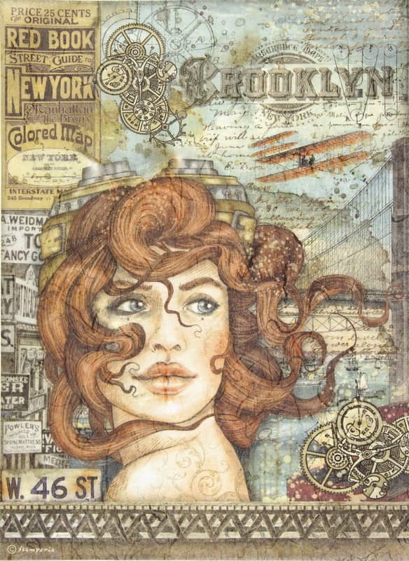 Stamperia A4 Rice Paper Sir Vagabond Aviator Lady