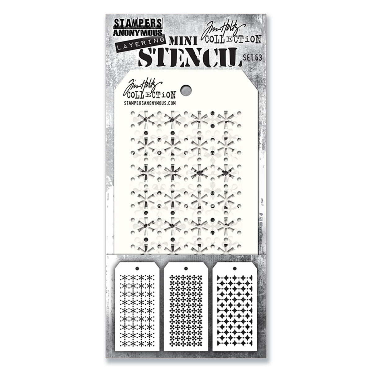 Stampers Anonymous Tim Holtz Mini Layering Stencil Set #63 Preorder*