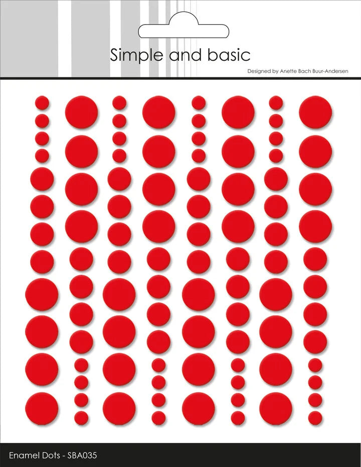 Simple and Basic Adhesive Enamel Dots Pink Red (96pcs)