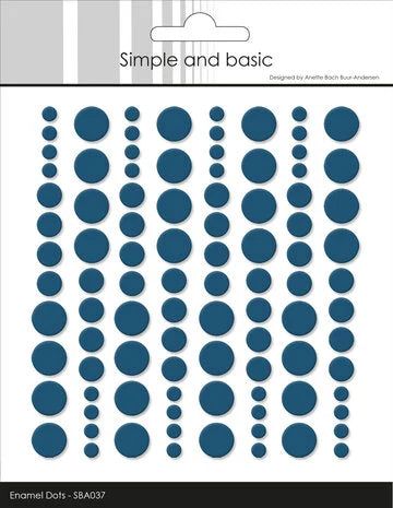 Simple and Basic Adhesive Enamel Dots Jeans Blue (96pcs)