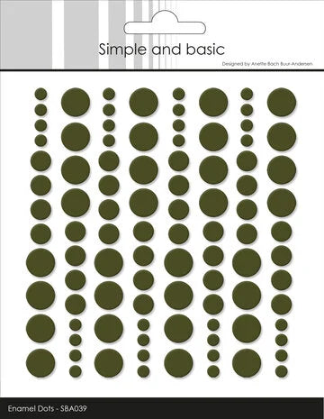 Simple and Basic Adhesive Enamel Dots Moss Green (96pcs)