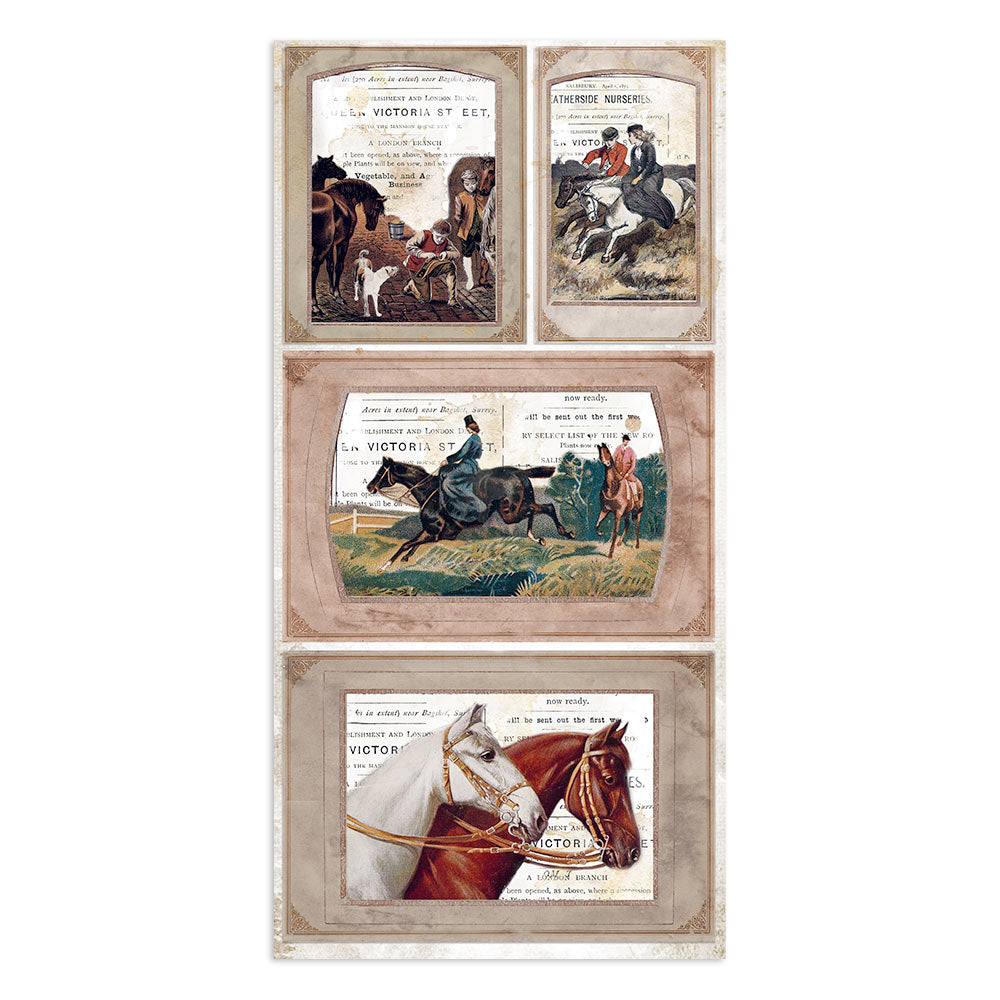 Stamperia Collectables 10 sheets 15 x 30.5 cm (6 x 12) Romantic Horses
