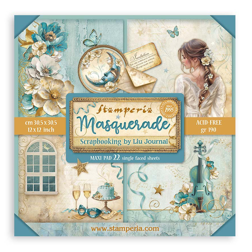 Stamperia Masquerade 12x12 Inch Paper Pack Maxi (Single Face)