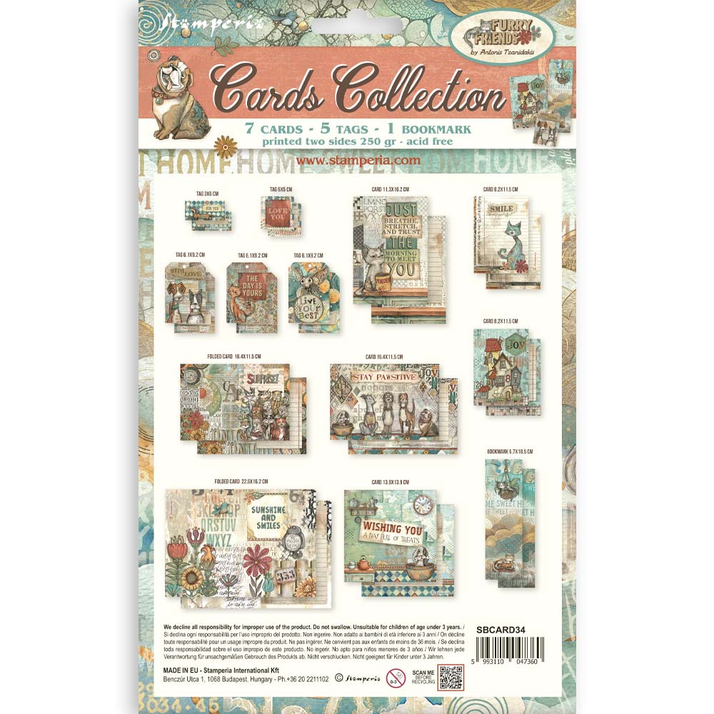 Stamperia Furry Friends Cards Collection