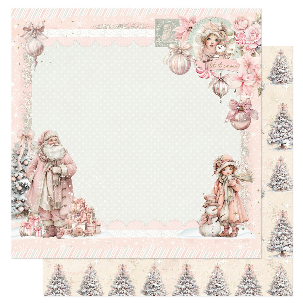 Prima Marketing Christmas Blush - 12 x 12 Double Sided Paper - Snowy Memories