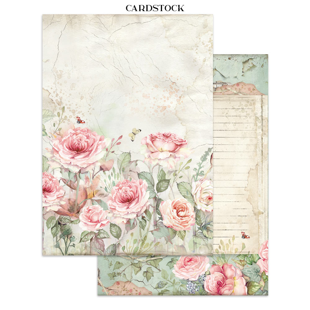 Stamperia House of Roses Junk Journal Stickers, Backgrounds, Cut-Outs (SBJK19)