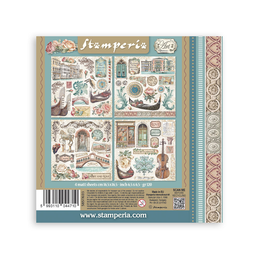 Stamperia Venice City of Art Stickers (4pcs)