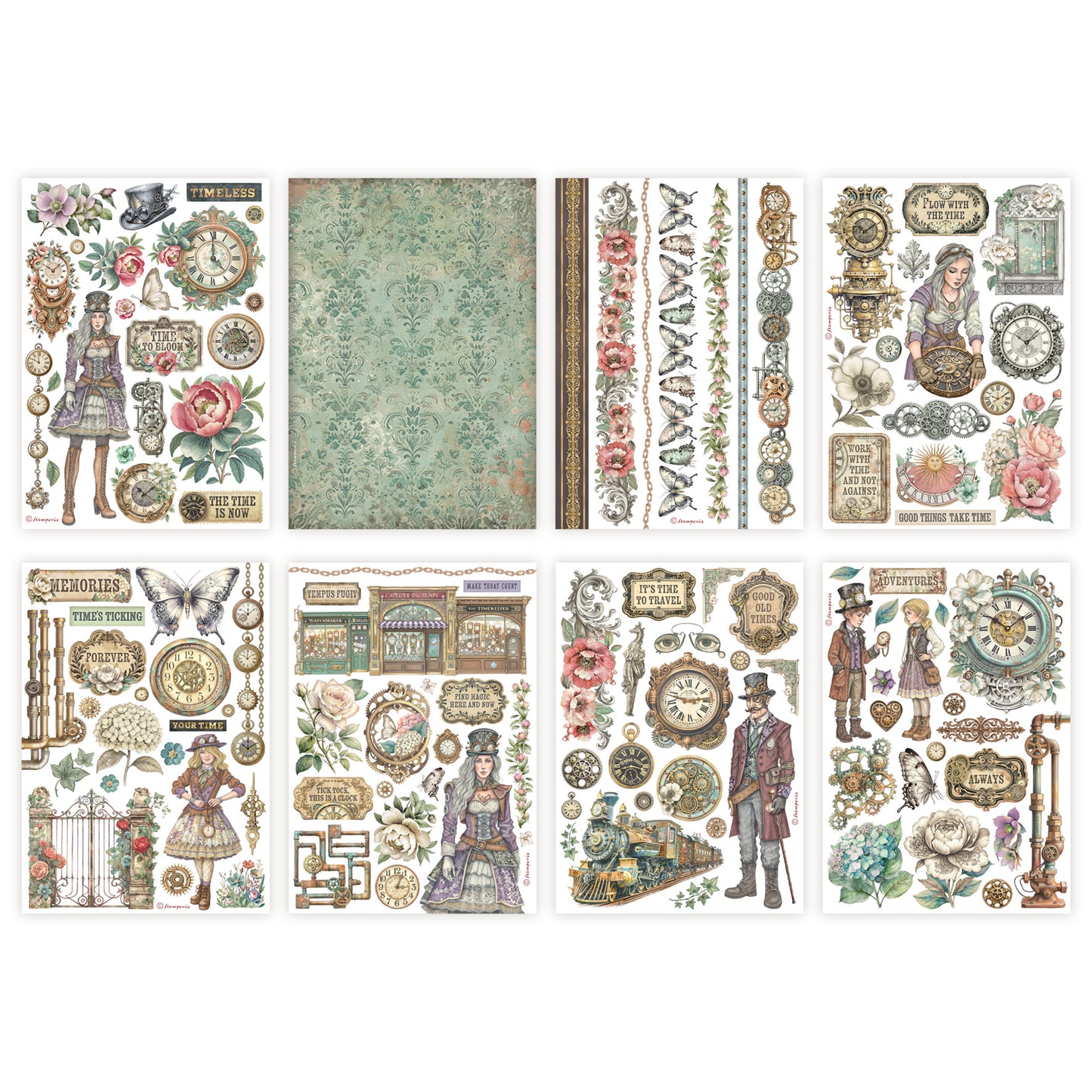 Stamperia Gardens of Time A5 Washi Pad (8pcs) (SBW32)