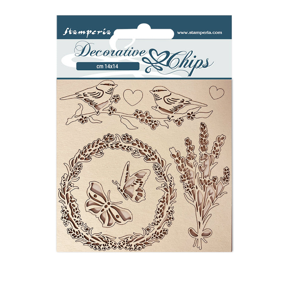 Stamperia 14x14 cm Decorative Chips Provence Garland And Birds