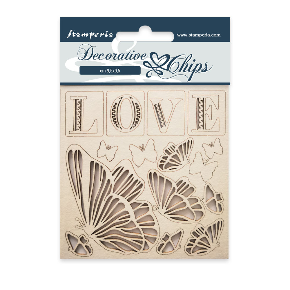 Stamperia 9.5 x 9.5 cm Decorative Chips Love