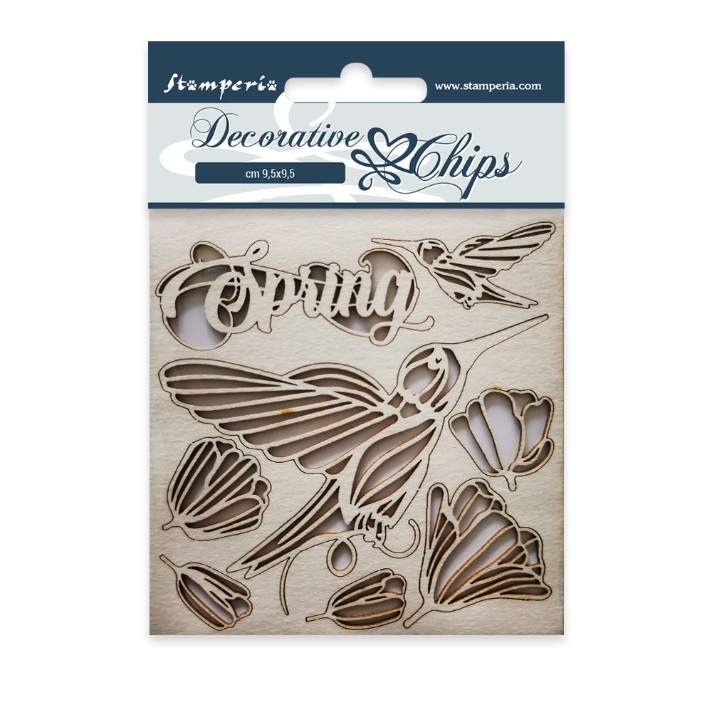 Stamperia 9.5 x 9.5 cm Decorative Chips Spring