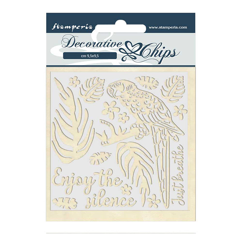 Stamperia 14 x 14 cm Decorative Chips Amazon Parrot